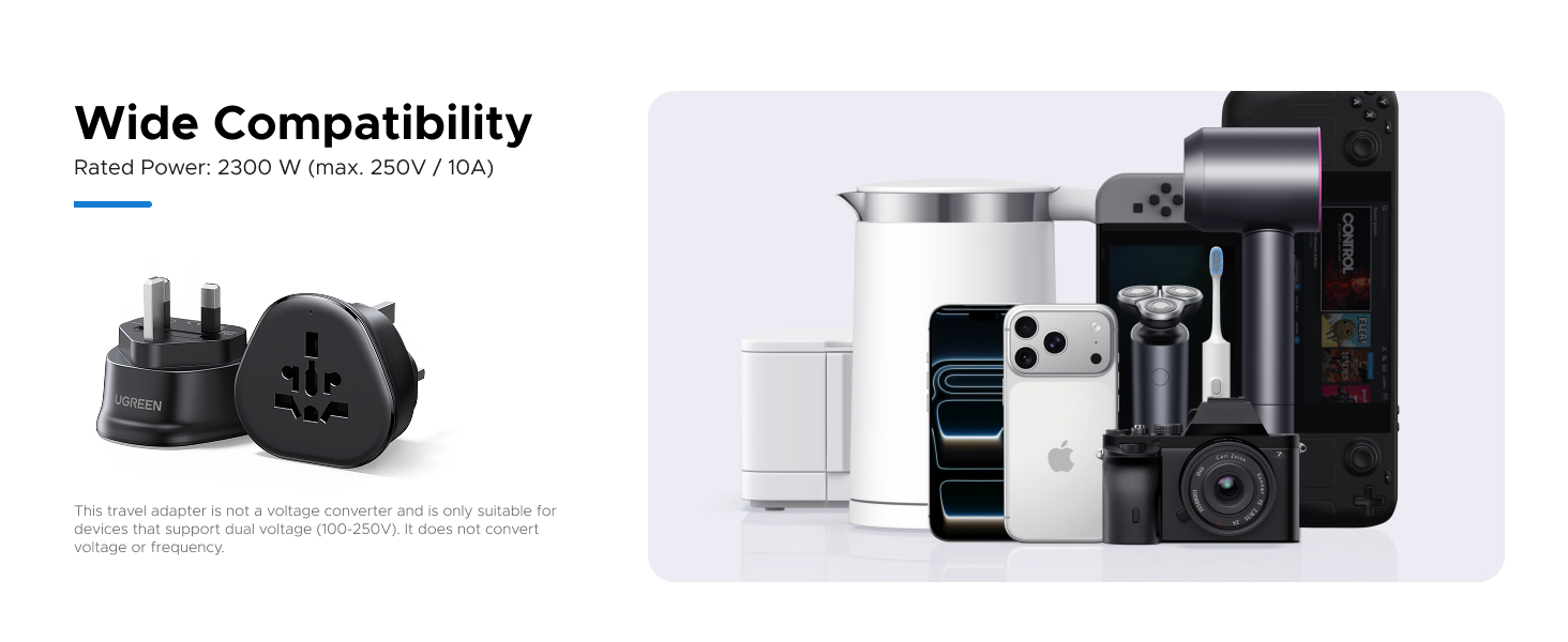 UGREEN UK plug Travel adapter