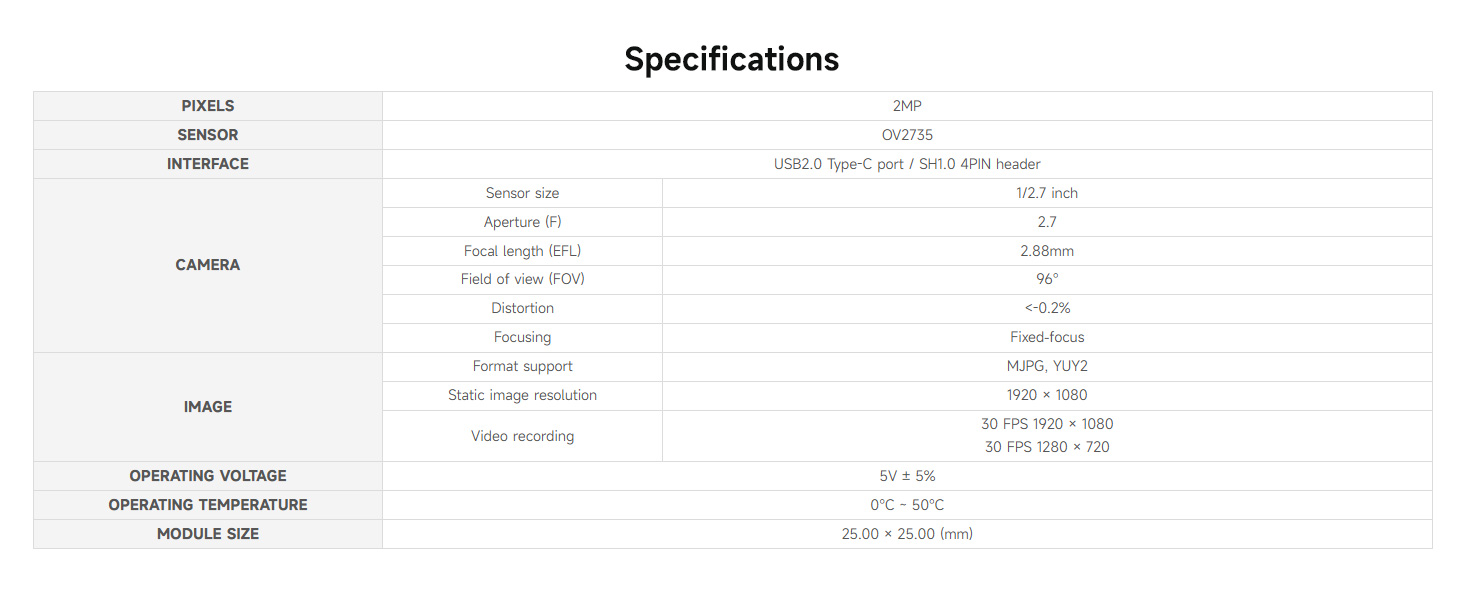 OV2735 2MP USB Camera (A)