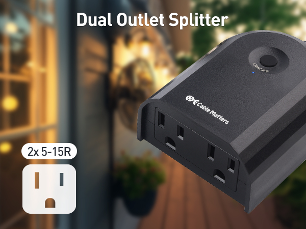  Remote Control Dual 3-Prong Outlet Switch