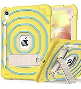 Sibeitu for iPad A16 Case, Rugged Heavy Duty iPad 11th/10th Case, Yellow Blue