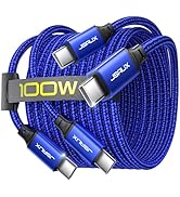 JSAUX 100W USB C to USB C Cable [2-Pack 6.6FT], Type C Fast Charging Cable Compatible with iPhone...