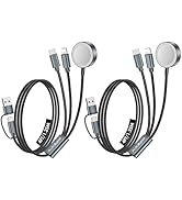 2Pack Travel Essentials for Apple Watch Charger,3 in 2 USB C Cable for Multi Charging Cable Cord,...