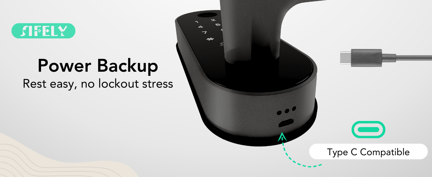 Sifely S Wifi Lock Black power back