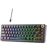 DIERYA DK68E 60% Mechanical Gaming Keyboard, Hot Swappable, Pre-Lubed Linear Switches, Gasket Mou...