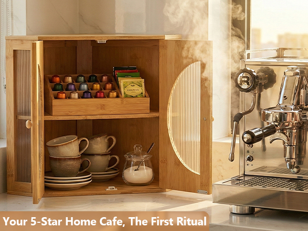 TIRYIUOU Corner Bread Box for Kitchen Countertop Bamboo Storage Container for Homemade Bread