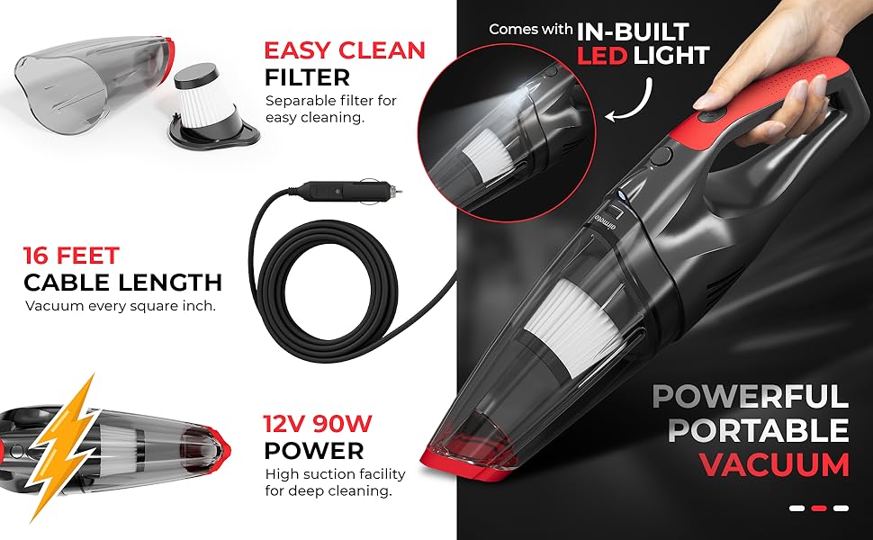 purple car accessories canister vacuum cleaner portable vacuum for car car vacuum cleaner high power