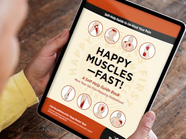 Happy Muscles guide plus massage roller all included makes a great gift for family members &amp;amp; friends