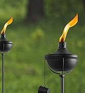 ZSZMFH 3 Pack Home Garden Torch, Large Capacity 23.5oz Outdoor Metal Torch Garden Décor,55-Inch U...