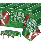 3 Pcs Football Tablecloth Plastic - Touch Dwon Football Table Cloth, Disposable Rectangle Rugby S...