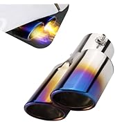 Diamall Car Dual Exhaust Tips, Stainless Steel Straight Outlet Exhaust TailPipe Tip, Car Exhaust ...