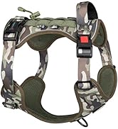 PHOEPET No Pull Tactical Dog Harness,Service Dog Vest with Molle &amp; Loop Panels,Easy Control with ...