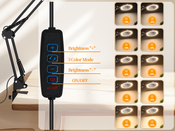 magnifier with lights