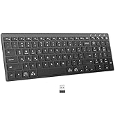 INFINMIND Wireless Ultra Slim Bluetooth Keyboard with Multi-Device Compatibility, Number Pad, Erg...