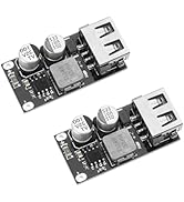 hiBCTR 2 Packs USB Buck Converter, DC-DC Power Buck Module 6V-32V12V24V to QC3.0 Fast Charging Si...