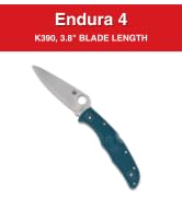 Spyderco Endura 4 Lightweight Knife with K390 Premium Steel Blade and Blue Durbale FRN Handle - P...