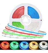 TUNICHX RGBW FCOB COB RGB LED Strip Light Flexible Dimmable LED Strips,16.4FT 6500K White,CRI 90+...
