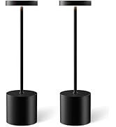 Cordless Table Lamp Set of 2, Rechargeable 5000mAh Battery Powered Outdoor Table Lamps, Portable ...