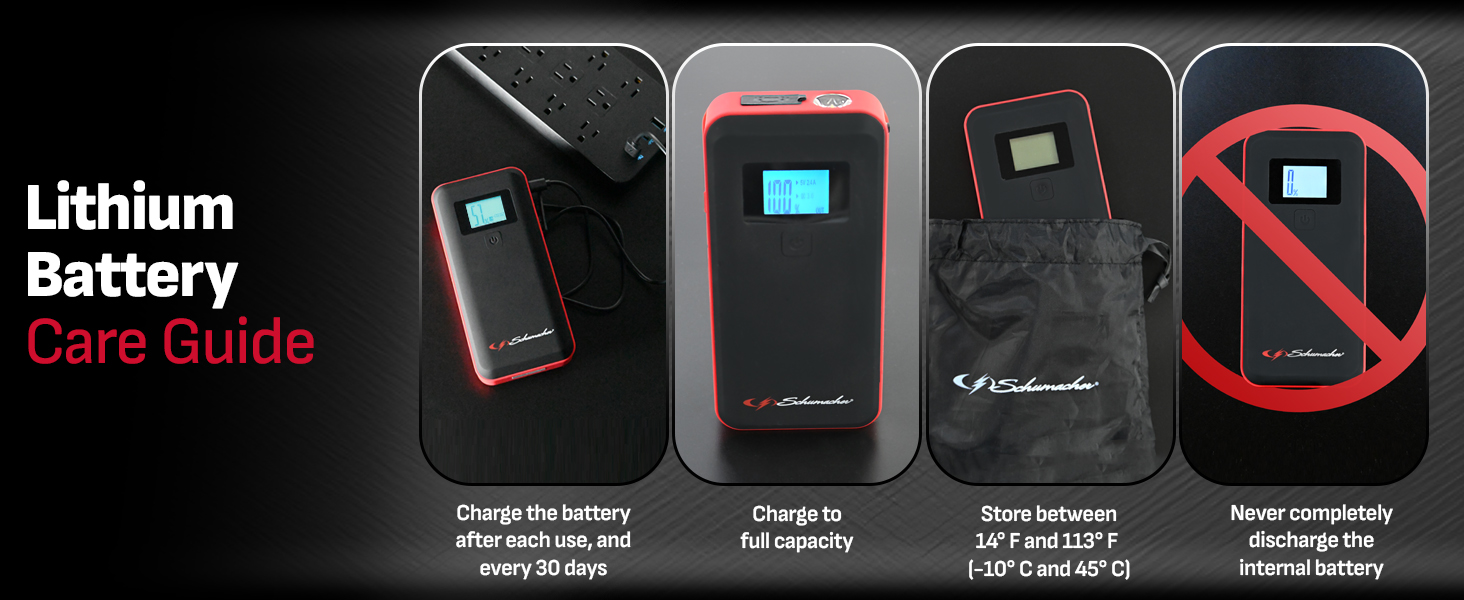 Schumacher SL1639 1000A 12V Lithium Portable Power Pack and Jump Starter 