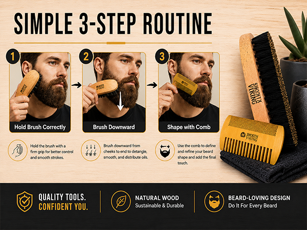 Beard Brush and Comb