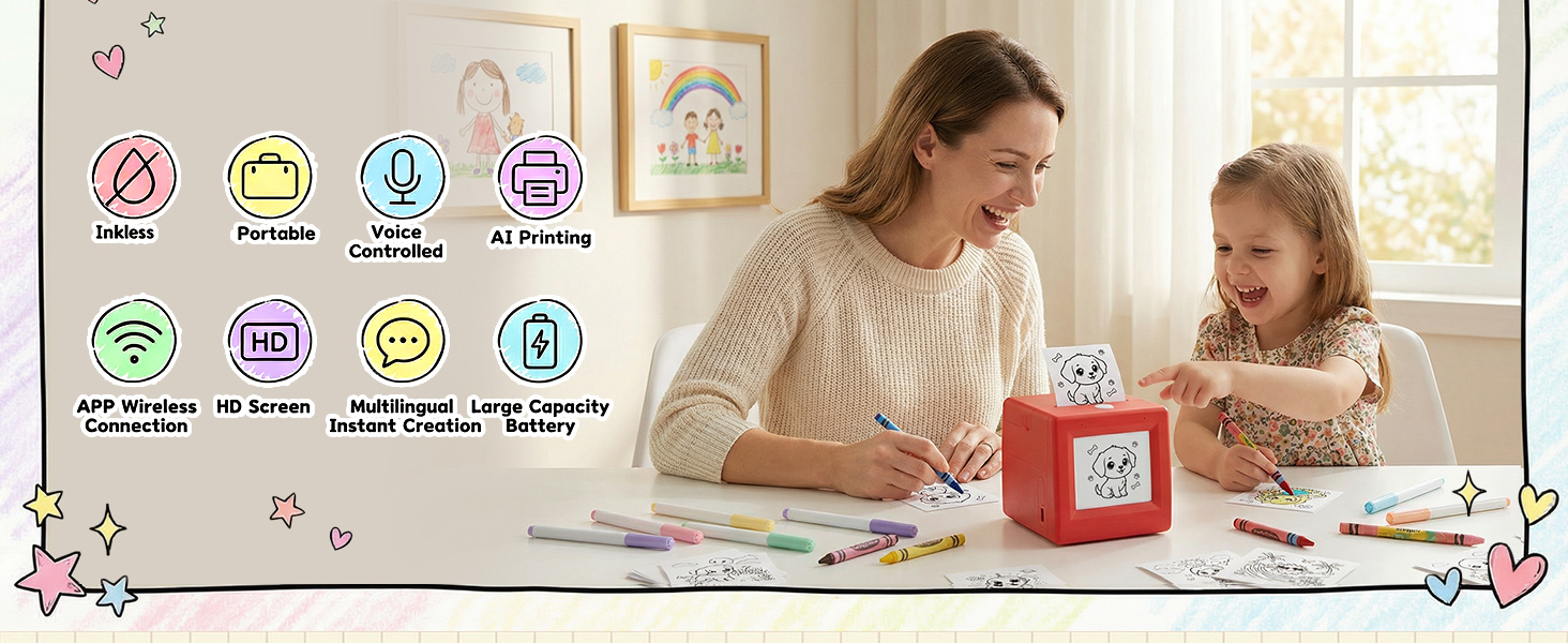 AI Mini Sticker Printer for Kids
