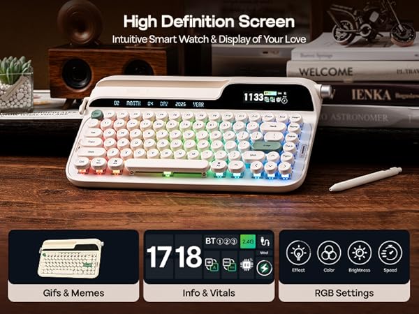 EPOMAKER Glyph Wireless Typewriter Retro Mechanical Keyboard