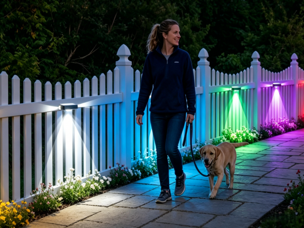 Solar Fence Lights Outdoor Waterproof