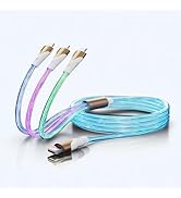 VicRole 3.9ft Upgraded Light Up Phone Charging Cable, 3 in 1 RGB LED Phone Charger Cord with iPho...