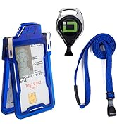 ID Stronghold Secure Badge Holder Classic 1 Card ID Badge Holder with Lanyard and Retractable Ree...