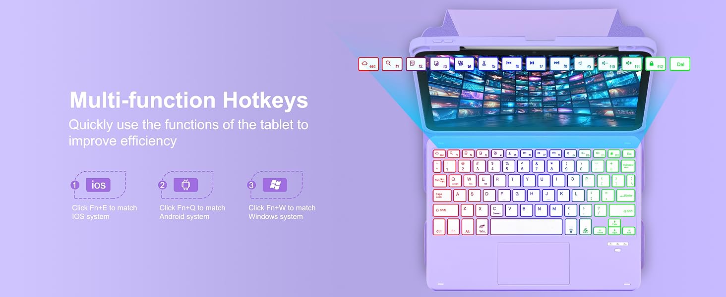 iPad Air 11 Rotating Keyboard Case - Purple-3