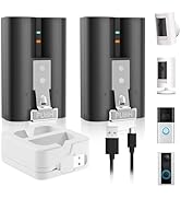 2 Pack Ring Battery with Charger Station, 6040mAh Rechargeable Ring Camera Batteries for Ring Vid...