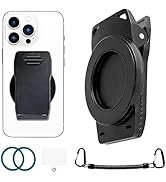 Fofvccv Strong Magnetic Phone Belt Clip with Safety Strap for MagSafe, Hands-Free Phone Holder Mo...