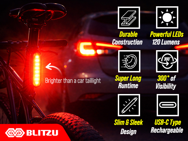 red bike light bicycle rear tail rechargeable safety back led luces bicicleta taillights cycling
