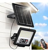 60W Solar Flood Light Outdoor Waterproof, 7000LM 6500K Motion Sensor LED Street Light, Dusk to Da...