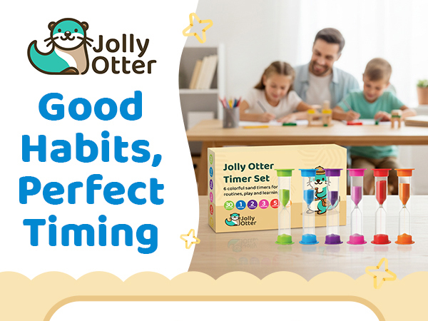 Good habits, perfect timing, six sand timers for endless little wins