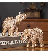 Elephant Statue for Home Decorations,Elephant Figurines with Trunk up,Elephant Decor for Shelf Sh...