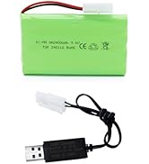 Tosiicop 9.6V 2400mAh NiMH Battery - RC Car Rechargeable Battery AA with Tamiya KET-2P Plug and U...