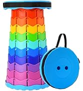 Doseno Upgraded Foldable Stool Thickened, Portable Collapsible Stool Retractable Stool for Fishin...