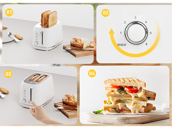 Toaster 2 slice wide slot