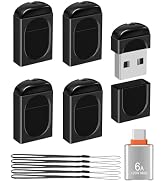 EASTBULL 4GB Small Flash Drives 5 Pack USB2.0 Mini USB Drive with a USB-C Adapter, FAT32 Mini Thu...