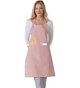 TOSHE Kitchen Apron Waterdrop Resistant Cotton Apron with adjustable Aprons for Women with Pocket...