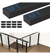 CKE 2 Pack 8' Stainless Steel Cable Railing Handrail for Indoor Outdoor Deck Stair Flat Top Rail ...