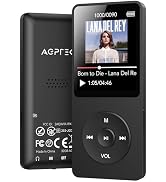 AGPTEK A02 MP3 Player with Bluetooth 5.3, 1.8 inch Screen Portable Music Player with Speaker, FM ...
