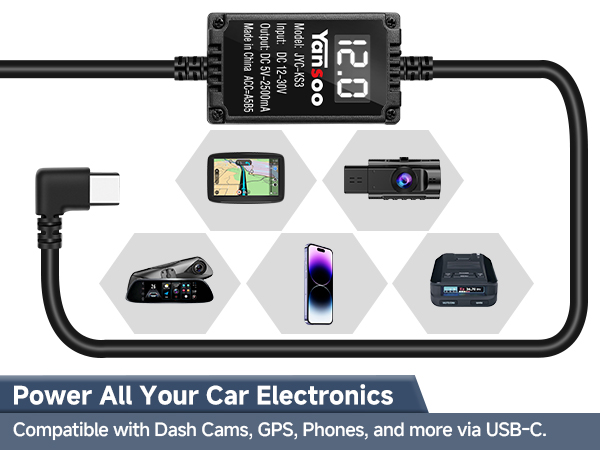Dash Camera Hardwire Kit USB-C Hardwire Kit
