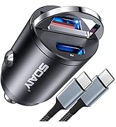USB C Car Charger with USB-C Cable, [Ultra-Mini, Flush Fit, All Metal] PD 30W &amp; QC 30W Fast Charg...