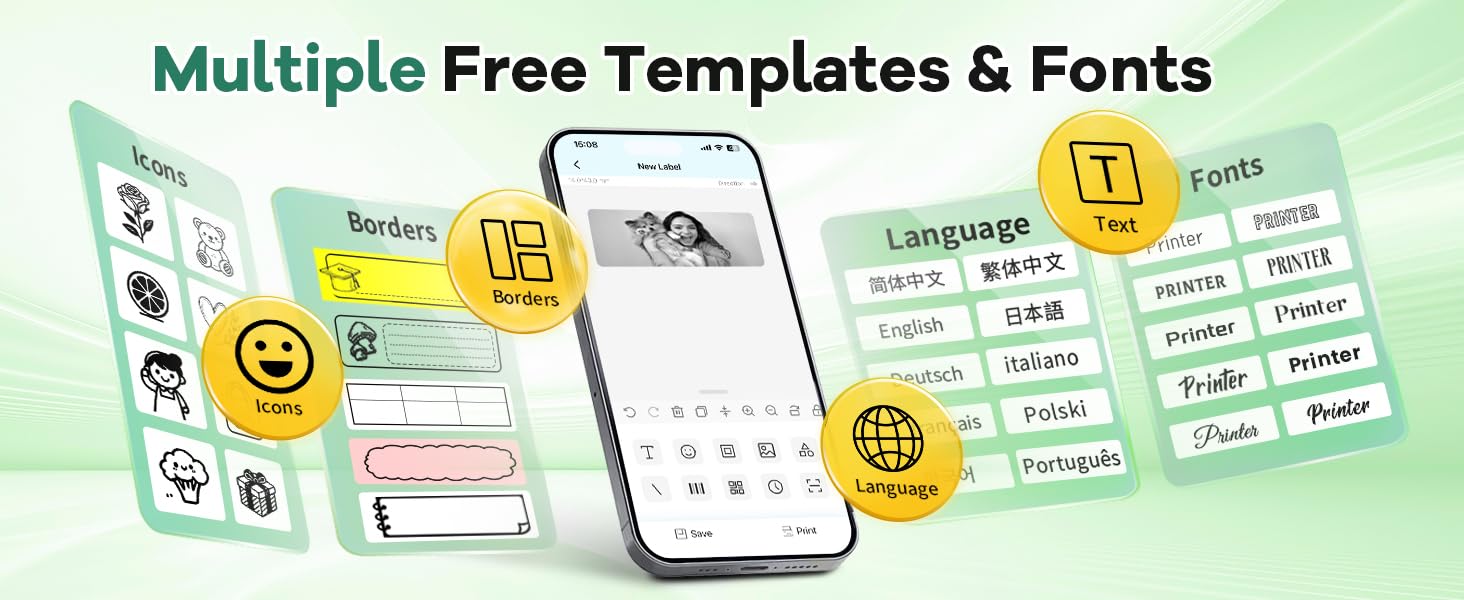 Free App &amp;amp; multiple templates and fonts