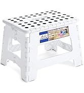 ACKO Folding Step Stool 9 Inch 300 lb Capacity, Plastic Foldable Step Stools for Kids and Adults,...