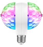 Disco Lights for Parties, Colorful Rotating Magic Ball Lights with 2 Light Bulbs, RGB LED Stage D...