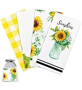 Nialnant Kitchen Towels, Sunny Sunflower Dish Towels Decorative Tea Towels for Kitchen, 16 x 23.6...