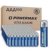Powermax 100-Count AAA Batteries, Ultra Long Lasting Alkaline Battery, 10-Year Shelf Life, Reclos...
