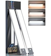 65 LED Under Cabinet Lights 2 Packs, 3 Color Temps Motion Sensor Lights Indoor, Dimmable &amp; Rechar...